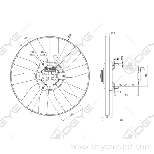 Auto radiator electric fan 12v for VW PASSAT